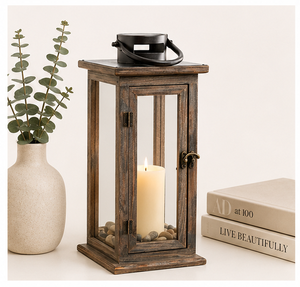 Handcrafted Wooden Candle <b>Lantern</b> <b>Large</b> Farmhouse Decorative Floor <b>Lantern</b> for Indoor Outdoor Garden & Wedding Decor - Product Image 2
