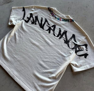 เสื้อยืดคอกลมทรงหลวมเข้ารูปบ็อกซี่ทรงหลวมพิมพ์โลโก้ตามสั่ง - Product Image 3