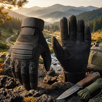 Sarung Tangan Taktis Full Finger Tahan Air Kulit Mikrofiber Unisex Layar Sentuh untuk Olahraga Luar Ruangan Bersepeda Berburu