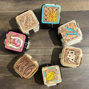 Nouveau luxe personnalisé en cuir repoussé à la main petite boîte à bagues de voyage organisateur peau de vache bijoux mallette de rangement pour les cadeaux des femmes - Product Image 4
