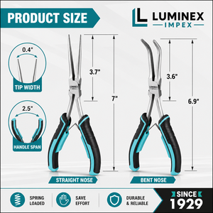 LUMINEX IMPEX LUB=113 <b>Long</b> <b>Nose</b> Stainless Steel Lightweight Smooth Work Jewelry Making Polishing Pliers - Product Image 2