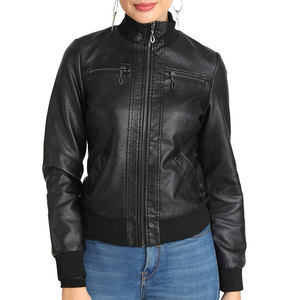 Wholesale Motorcycle Ladies Genuine Sheep <b>Leather</b> <b>Jacket</b> Ladies Cropped Bomber Style Fashion Spring <b>Real</b> <b>Leather</b> <b>Jacket</b> Women - Product Image 1