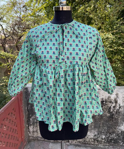 Túnica de algodón estampada para mujer, minivestido con cuello redondo, informal, holgado, para verano - Product Image 4