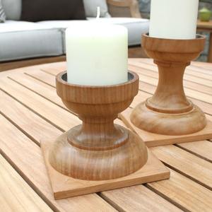 Candelabro de Madera Artesanal, Decoración Rústica para Mesa, Adorno para Sala de Estar y Comedor, Candelabro de Madera Moderno - Product Image 3