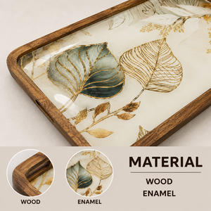 Plateau de service rectangulaire décoratif de luxe moderne en bois émaillé poli à la main, écologique, pour table à manger - Product Image 4