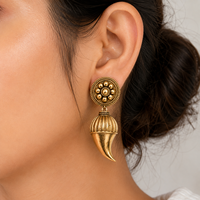 Dernières créations de boucles d'oreilles en alliage de zinc et acier inoxydable plaqué or antique, forme fantaisie, bijoux tendance pour femmes, pour les soirées