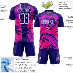 Ensemble de maillots de football personnalisés, haut personnalisé pour enfants, hommes, femmes, jeunes avec nom et numéro imprimés, comprend des chemises et des shorts - Product Image 4