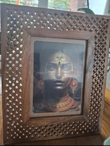Stylish and Modern Vintage Inspired Jaali Cutwork Wood Photo <b>Frame</b> <b>for</b> Interior Decor - Product Image 2