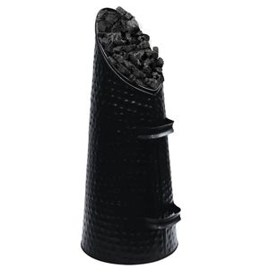 Seau à charbon robuste en fer thermolaqué 53 cm avec poignée moulée résistante à la chaleur pour foyer, poêle et camping - Product Image 2