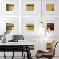 MOI Panneau mural 3D en PVC avec effet miroir, imperméable et résistant à l'humidité, motif géométrique, pour salon et décoration intérieure, vente en gros