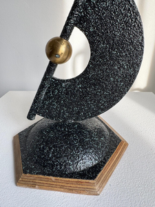 Portavelas Navideño Moderno de Hierro Negro Geométrico, Hecho a Mano, Duradero, Escultura Abstracta Minimalista, Decoración para el Hogar - Product Image 2