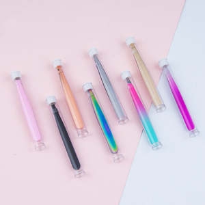 Pinzas Profesionales Reutilizables de Acero Inoxidable de Alta Calidad, con Punta de Fibra, para Cejas y Pestañas, con Logotipo Personalizado, Bajo MOQ, Superventas - Product Image 1