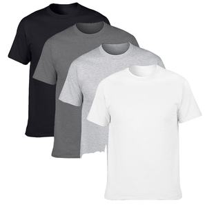 T-shirts en coton tricoté 100 % pour hommes, col rond, grandes tailles, personnalisables, manches courtes, couleur unie, anti-plis et respirants, plusieurs couleurs - Product Image 3