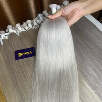 Extensions de cheveux humains vierges vietnamiens blonds lisses en vrac, micro-liens, trame simple, mèches de cheveux à pointe en I pour l'allongement en salon