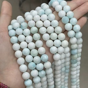 Perles de pierres précieuses rondes lisses en héminorphite naturelle blanche de 4 à 12 mm pour la fabrication de bijoux, bracelet DIY, collier, vente en gros Jinstone - Product Image 1