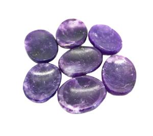 Cristal pouce lépidolite guérison naturelle 35x45mm inquiétude poche pierre cristal pouce pierres précieuses cristal Massage Chakra grossiste - Product Image 5