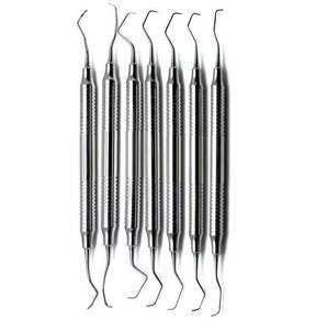 Ensemble de 7 instruments en acier inoxydable pour le détartrage parodontal, le dégrossissement des racines et le détartrage profond, certifié CE ISO par Grip Surgical - Product Image 2