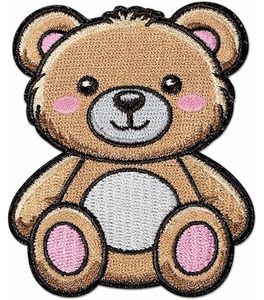 <b>Cute</b> Teddy <b>Bear</b> Embroidered Iron-On Patch Nonwoven Felt Applique for Gifts - Product Image 1