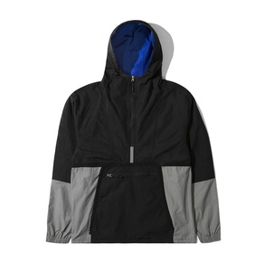 High Quality Sportswear Nylon Athletic Pullover Windproof Color <b>Block</b> Breathable Lightweight Anorak Jacket - Product Image 1