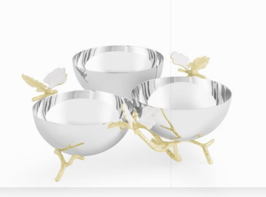 Plat décoratif à trois compartiments pour orchidées, idéal pour les collations et les fruits secs, parfait pour la table et la décoration intérieure - Product Image 6