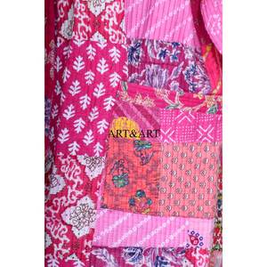 เสื้อคลุมกิโมโนผ้าไหม/ผ้าฝ้ายสไตล์วินเทจสำหรับผู้หญิง ระบายอากาศได้ดี เหมาะสำหรับฤดูร้อน มีเชือกผูกปรับได้ ความยาวระดับเข่า - Product Image 2