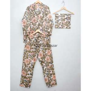 Camisa de Manga Larga para Mujer, 100% Algodón, Transpirable, Suave, de Secado Rápido, con Estampado Floral, Cierre con Cordón y Cuello Camisero, Venta al Por Mayor - Product Image 3