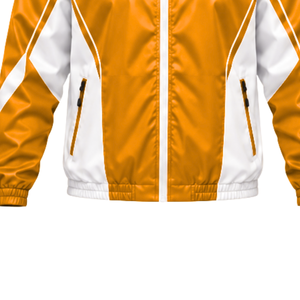 Chaqueta Cortavientos para Hombre al por Mayor con Capucha Ajustable, Diseño Artístico Numérico y Secciones Laterales en Contraste para Entrenamiento en Equipo - Product Image 5
