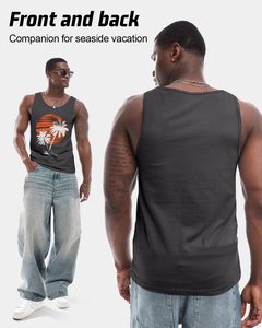 Débardeur de sport graphique pour homme en coton sans manches, personnalisable avec logo OEM - Product Image 3