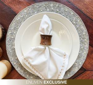 Designer Handmade Beaded Embroidery <b>Placemats</b> Luxury Decorative <b>Table</b> Mats for <b>Dining</b> Room Wedding Reception and Party Decor - Product Image 3