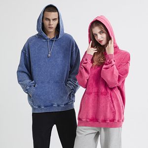 Sudadera con Capucha Holgada Estilo Hip-Hop para Hombre, Lavado Ácido, 100% Algodón, Diseño Gráfico Vintage, Estilo Urbano, Gótico, Unisex - Product Image 6