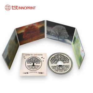 Embalaje de billetera de CD de 8 paneles respetuoso con el medio ambiente con diseño impreso personalizado y material de cartón resistente para álbumes de música - Product Image 1