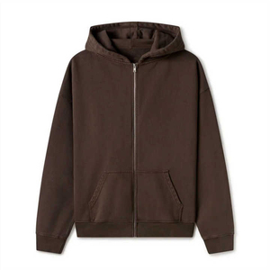 Sudadera con Capucha Blanca de Hombros Caídos con Logotipo Personalizado OEM, 100% Algodón, Sudadera Gruesa para Hombre, Diseño Liso Teñido para Invierno - Product Image 1