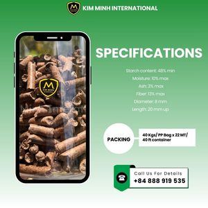 Pellets de Residuos de Tapioca de Alta Energía para Alimentación de Ganado Kim Minh International con 12 Meses de Vida Útil - Product Image 2