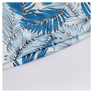 <b>Men's</b> Blue Geometric Print Satin Bermuda Shorts Elastic Waist Casual Swim <b>Trunks</b> Polyester/Cotton Quick Dry Mid Rise - Product Image 6