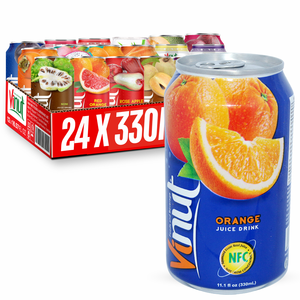 Bebida de Zumo de Naranja 330ml (11.1 Fl Oz) VINUT Vietnam Beverage Factory Sin Azúcar Precio de Mayorista Muestra Gratis Marca Privada - Product Image 1