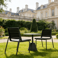 Ensemble de table et chaises d'extérieur modernes en alliage d'aluminium, imperméables, avec différents types pour les projets de café, de balcon, de cour et de loisirs