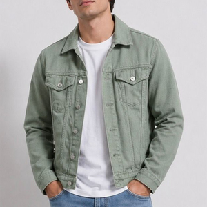 Chaqueta Vaquera Personalizada para Hombre, Chaqueta de Algodón de Alta Calidad para Hombre, Estilo Urbano, Otoño Invierno, Manga Larga, Ropa Casual de Moda - Product Image 1