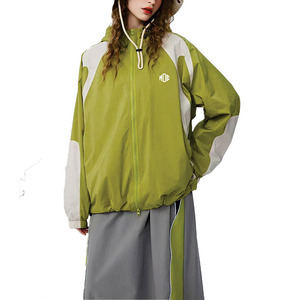 Custom Unisex Olive Green Cropped Hooded Windbreaker <b>jacket</b> for men Fashion Women <b>Lightweight</b> Waterproof Streetwear Outerwear - Product Image 4