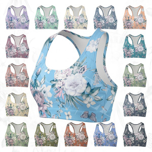 Custom Solid Plain Color & Size Breathable Mesh Back Yoga Fitness Running Gym Padded <b>Stretch</b> Workout Activewear Sports <b>Bra</b> OEM - Product Image 1