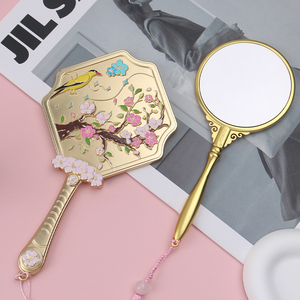 Miroir de Maquillage Portable Vintage Traditionnel Émaillé, Artisanat Métallique en Alliage de Zinc, LOGO Personnalisé, Conception Gratuite - Product Image 1