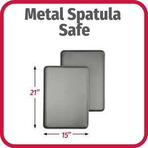 Everyday Nonstick 13 X 9 Carbon Steel Baking Sheet Set 3 Pack-Standard-Sized Cooking Pans <b>Bakeware</b> for Baking Pastry Tools - Product Image 5
