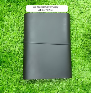 Protège-cahiers de voyage A5 et A6 en cuir de vachette noir tanné fait main, organiseurs de papeterie exécutive et de journaux - Product Image 2