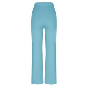 Pantalones de yoga de punto ecológicos de alta demanda, corte de bota, holgados, transpirables, de poliéster/algodón, de cintura alta, para entrenamiento, teñido liso ancho - Product Image 2