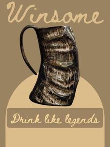 Mug en corne opulente : une déclaration artisanale d'une sophistication rustique - Product Image 2