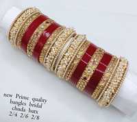 PADMAWATI BANGLES PRIVATE LIMITED Juego de Brazaletes de Lujo para Mujer, Chapados en Oro de Tungsteno de Alta Calidad, para Novias Indias, Compromiso y Boda