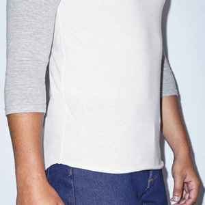 Fashion <b>raglan</b> sleeve t shirt cotton stretch material plain and printed options available ideal for gym casual and sports wear - Product Image 2