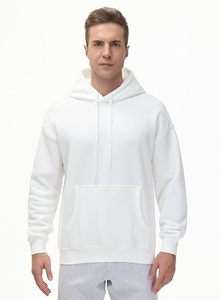 Men's <b>White</b> Polyester/Cotton Fleece Loose Fit Waterproof Eco-Friendly Pullover Hoodie Casual Drawstring Kangaroo <b>Sweatshirt</b> - Product Image 3