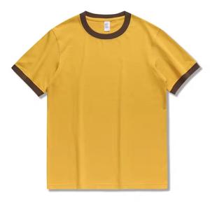 Men's Short Sleeve O-Neck <b>T</b>-<b>Shirt</b> Solid Color Contrast Trim Regular Fit Casual Knitted Polyester/Cotton Anti-Wrinkle Front Logo - Product Image 3
