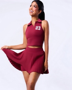 Jupe de pickleball et de tennis personnalisée de haute qualité avec logo, nouvelle collection pour femmes, coupe ajustée, respirante, anti-humidité, séchage rapide, uniforme de tennis - Product Image 3