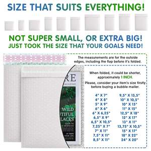 Sobres de burbujas de polietileno blanco autosellados 7,25x11 pulgadas Paquete de 200 sobres de envío impermeables duraderos bolsas de correo acolchadas con burbujas - Product Image 4